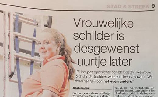 Stentor mevrouw schutte schildersbedrijf Zwolle KL